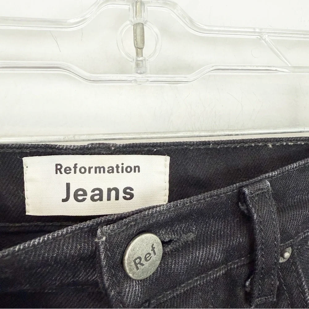 Reformation Natasha High Relaxed Jean Black Size 25 - Picture 4 of 9